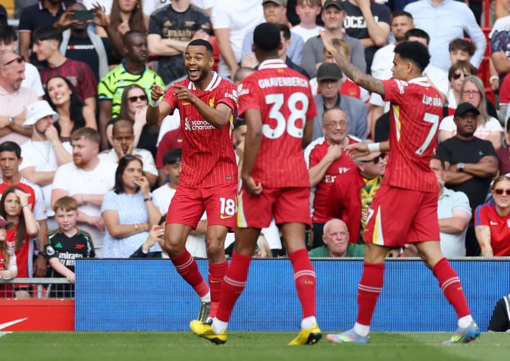 Trực tiếp bóng đá Liverpool vs Arsenal (2-0, hiệp 1): The Kop bùng nổ - Ảnh 4.