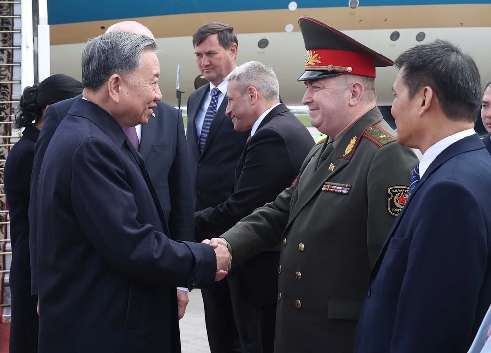 Tổng Bí thư Tô Lâm đến Minsk, bắt đầu thăm cấp Nhà nước tới Belarus - Ảnh 3. Tổng Bí thư Tô Lâm đến Minsk, bắt đầu thăm cấp Nhà nước tới Belarus - Ảnh 3.
