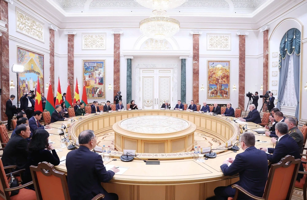Tổng Bí thư Tô Lâm hội đàm với Tổng thống Belarus - Ảnh 6.