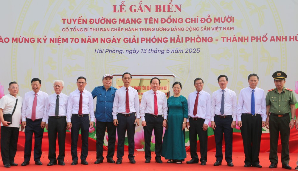 Gắn biển tuyến đường mang tên đồng chí Đỗ Mười tại Hải Phòng - Ảnh 5.