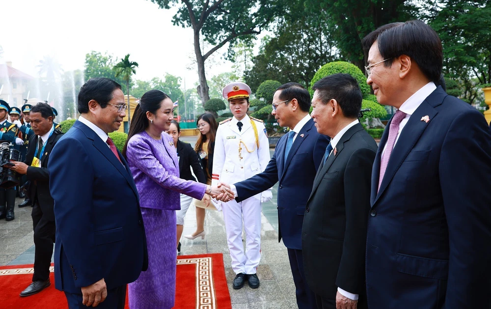 Thủ tướng Phạm Minh Chính chủ trì lễ đón Thủ tướng Thái Lan Paetongtarn Shinawatra - Ảnh 9.