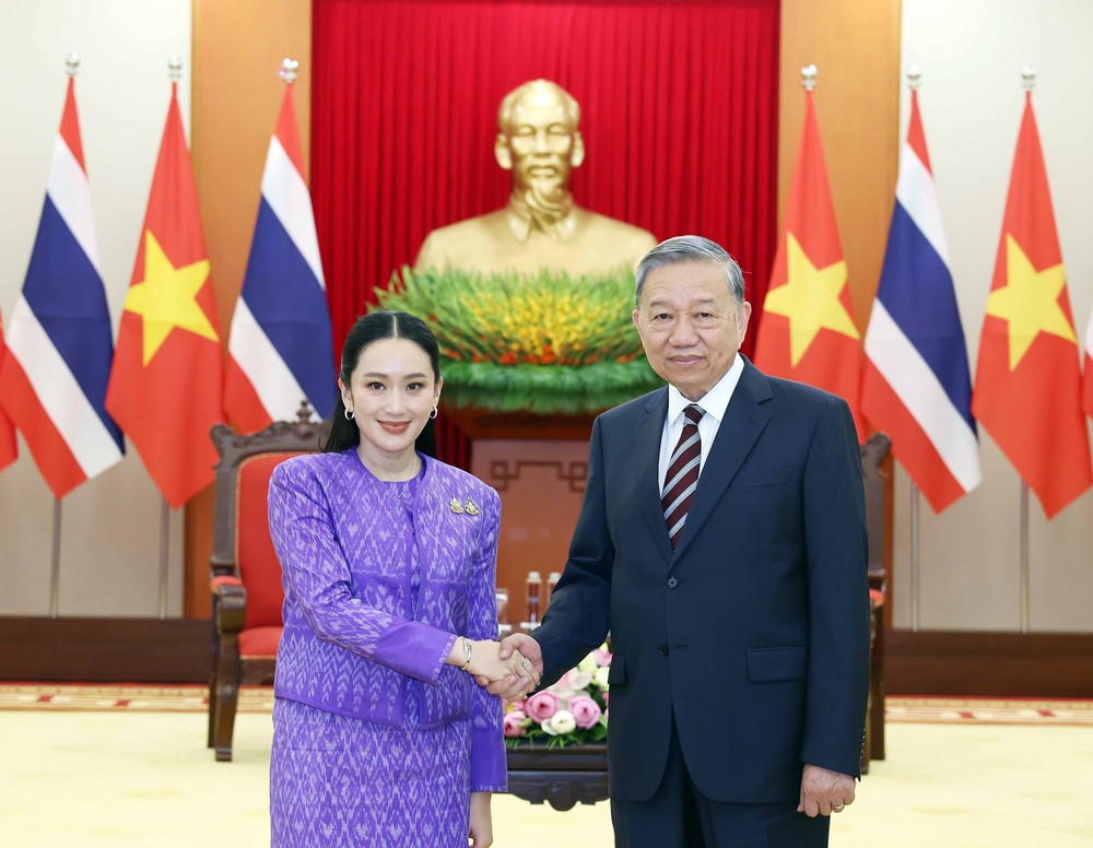 Tổng Bí thư Tô Lâm tiếp Thủ tướng Thái Lan Paetongtarn Shinawatra - Ảnh 1.