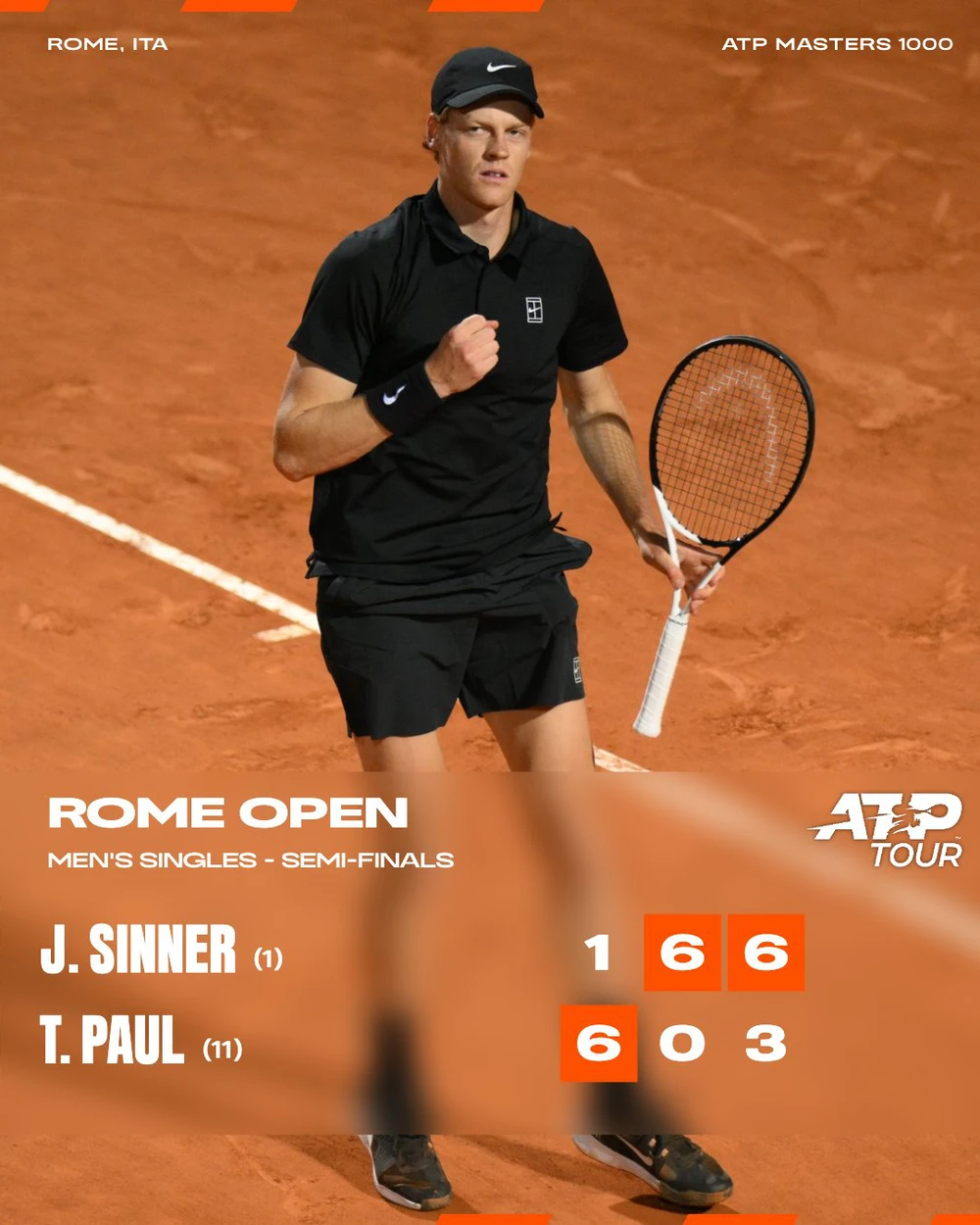 Sinner ngược dòng thắng tay vợt Mỹ, gặp Alcaraz ở chung kết Italian Open 2025 - Ảnh 1.