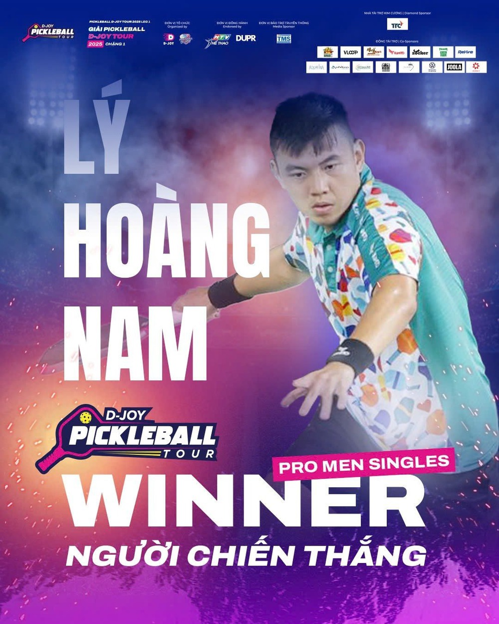 Lý Hoàng Nam thi đấu bùng nổ để giành chức vô địch đơn nam tại  DJOY Pickleball Tour 2025  - Ảnh 1.