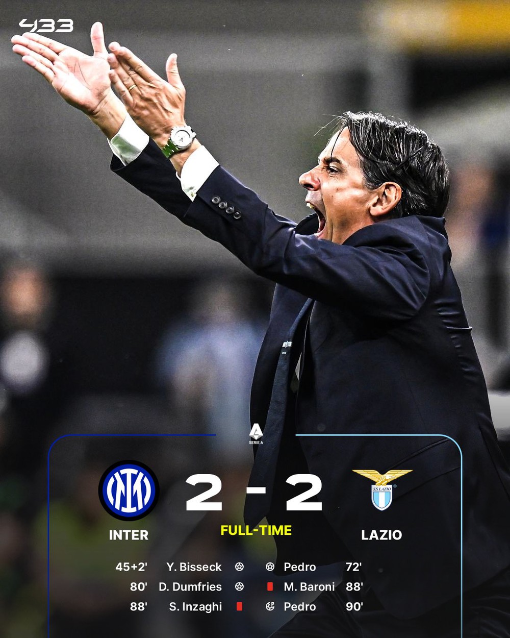 Cuộc đua vô địch Serie A kịch tính đến vòng cuối khi Napoli và Inter không thắng, 2 HLV đều bị cấm chỉ đạo - Ảnh 2.