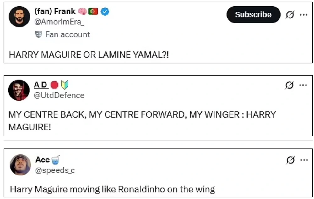 Maguire phô diễn kỹ thuật và tạt bóng siêu đỉnh, fan sửng sốt ví với Ronaldinho, Yamal - Ảnh 2. Maguire phô diễn kỹ thuật và tạt bóng siêu đỉnh, fan sửng sốt ví với Ronaldinho, Yamal - Ảnh 2.
