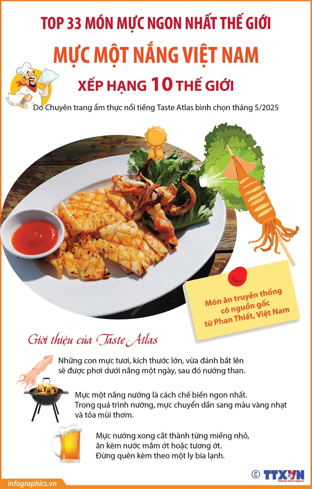 Mực một nắng Việt vào top 10 món mực ngon thế giới - Ảnh 1. Mực một nắng Việt vào top 10 món mực ngon thế giới - Ảnh 1.