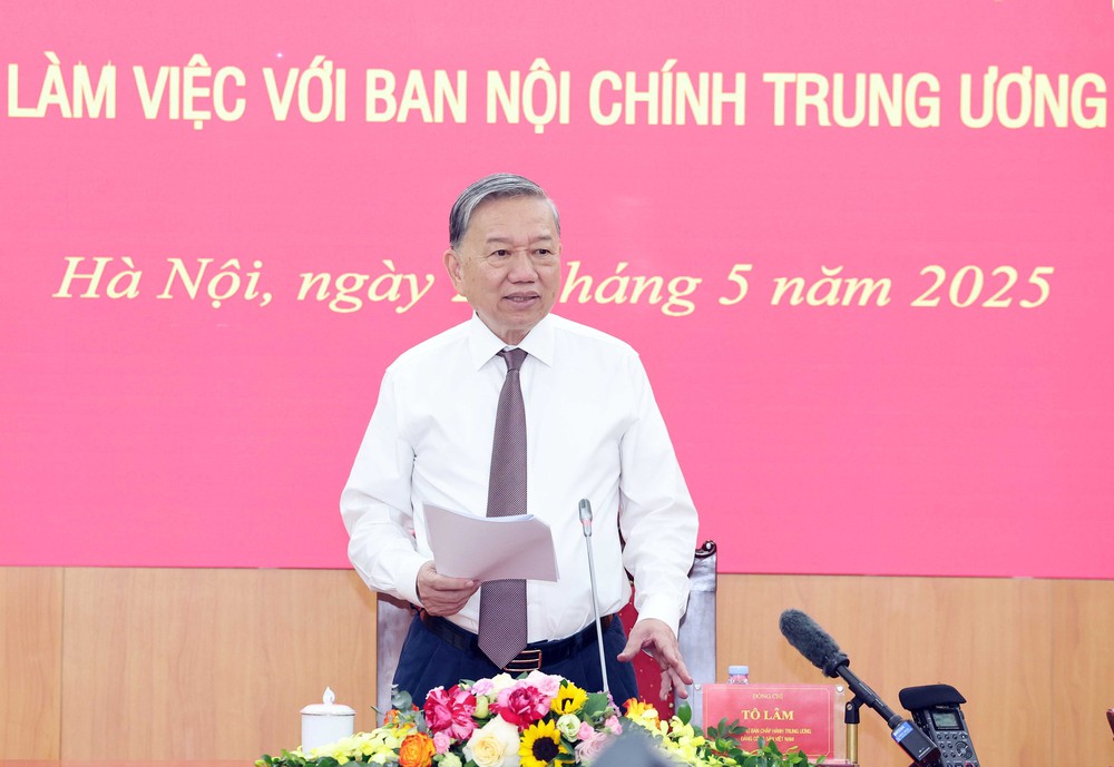 Tổng Bí thư Tô Lâm: Công tác nội chính phải hướng mục tiêu giữ vững ổn định để phát triển đất nước - Ảnh 1.