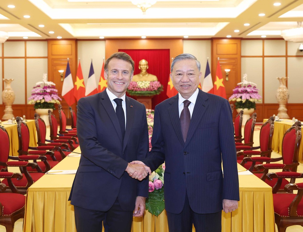Tổng Bí thư Tô Lâm tiếp Tổng thống Pháp Emmanuel Macron - Ảnh 2.