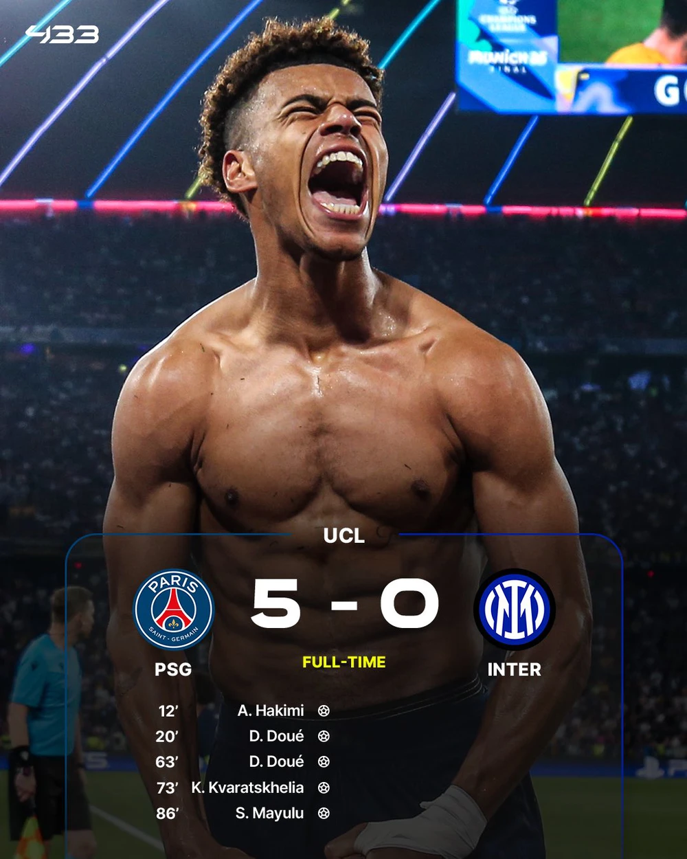 Thắng Inter 5-0, PSG giành chức vô địch Cúp C1 lịch sử - Ảnh 1.