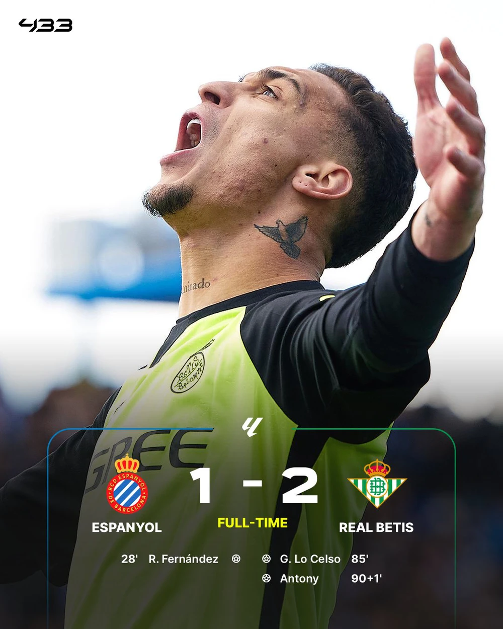 Antony lập siêu phẩm phút bù giờ, giúp Betis ngược dòng chiến thắng - Ảnh 1.
