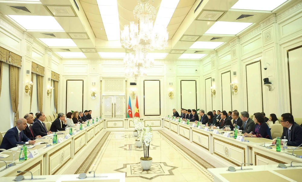 Tổng Bí thư Tô Lâm hội kiến Chủ tịch Quốc hội Azerbaijan - Ảnh 2.