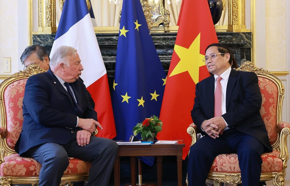 Thủ tướng Phạm Minh Chính hội kiến Chủ tịch Thượng viện Pháp Gérard Larcher - Ảnh 2.