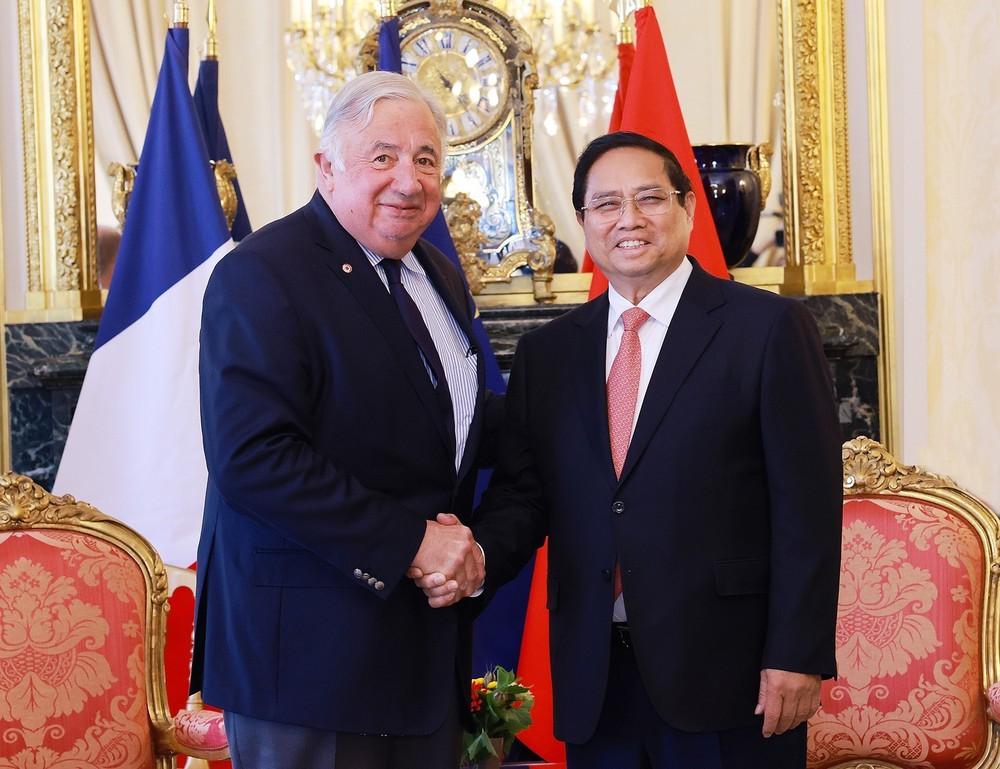 Thủ tướng Phạm Minh Chính hội kiến Chủ tịch Thượng viện Pháp Gérard Larcher - Ảnh 1.