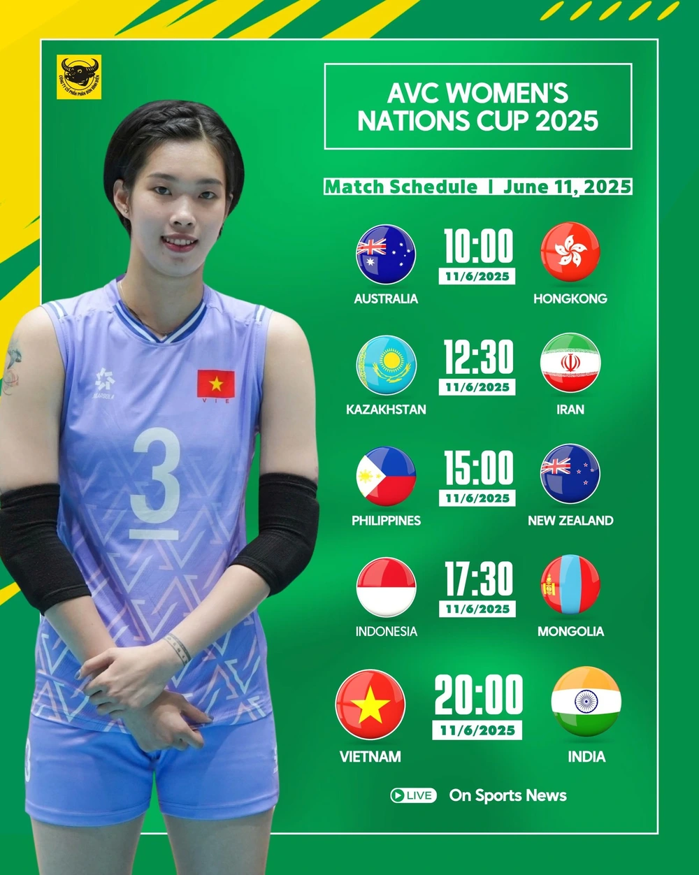 Link xem trực tiếp bóng chuyền AVC Nations Cup 2025 ngày 11/6 - Ảnh 6.