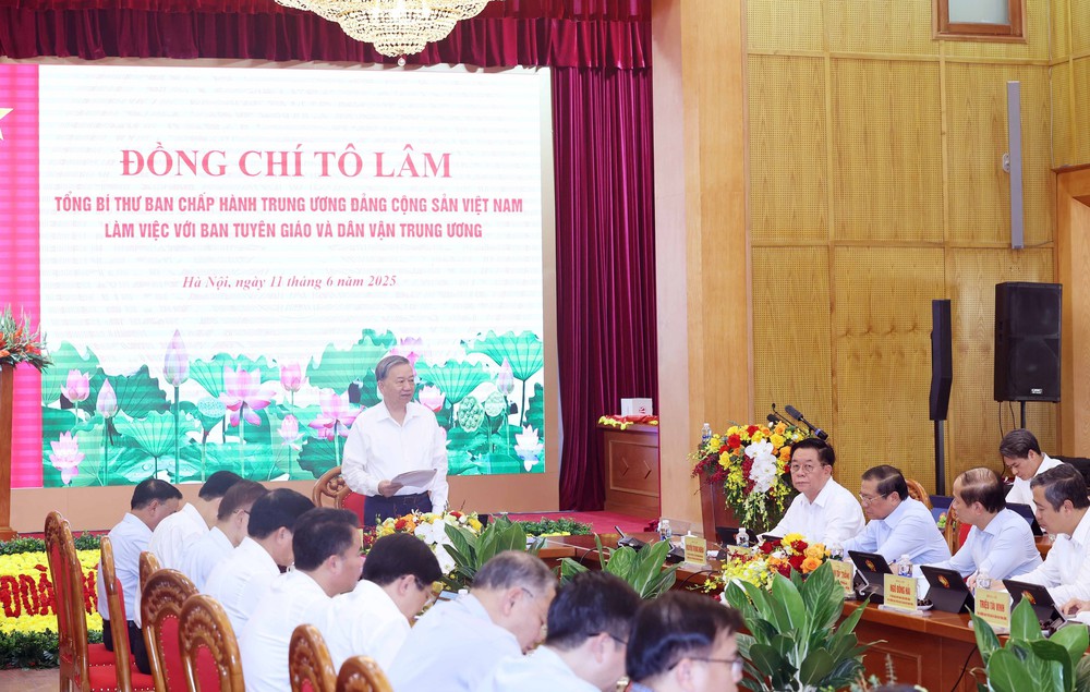 Tổng Bí thư Tô Lâm làm việc với Ban Tuyên giáo và Dân vận Trung ương - Ảnh 2.