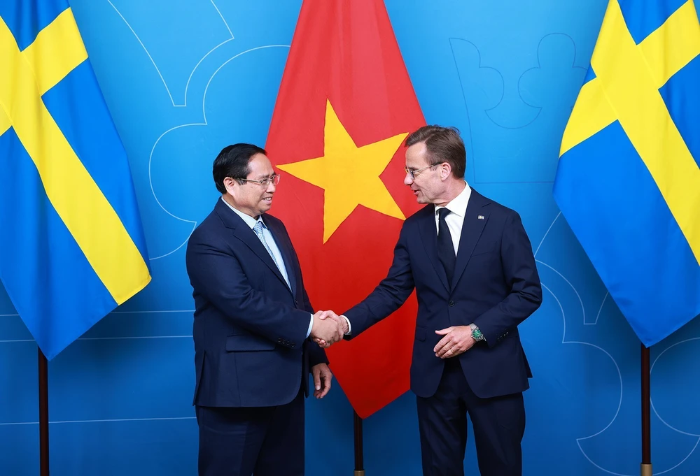 Hình ảnh Thủ tướng Phạm Minh Chính hội đàm với Thủ tướng Thụy Điển - Ảnh 4.