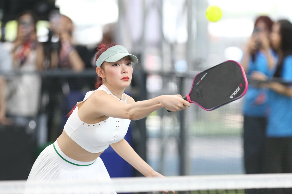 Ca sĩ Minh Hằng thu hút CĐV khi dự giải Pickleball - Ảnh 3.