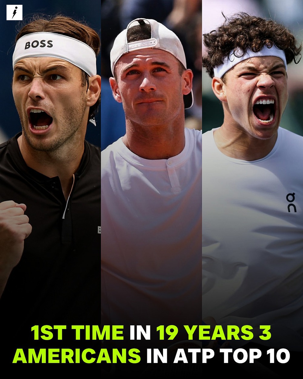 Lần đầu tiên sau 19 năm, 3 tay vợt Mỹ cùng góp mặt trong top 10 ATP