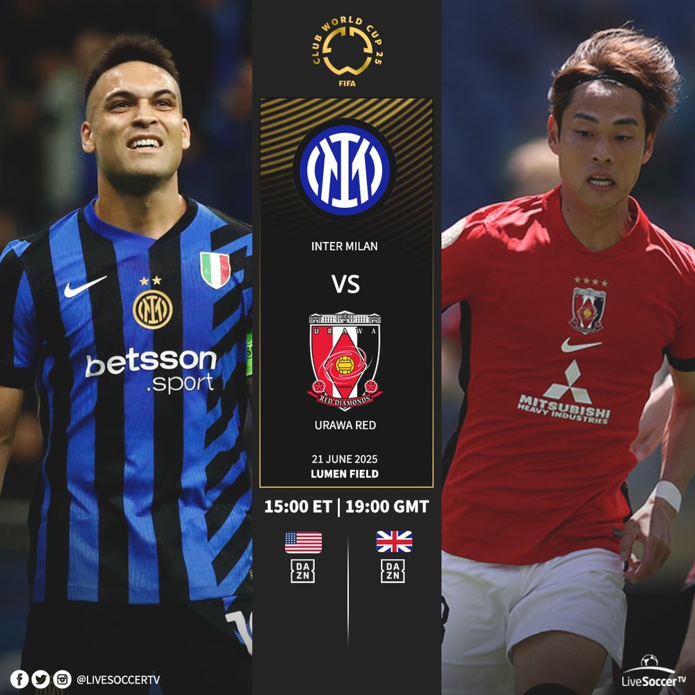 Lịch thi đấu bóng đá hôm nay 21/6: Trực tiếp Inter Milan vs Urawa Reds, U21 Bồ Đào Nha vs U21 Hà Lan - Ảnh 1. Lịch thi đấu bóng đá hôm nay 21/6: Trực tiếp Inter Milan vs Urawa Reds, U21 Bồ Đào Nha vs U21 Hà Lan - Ảnh 1.