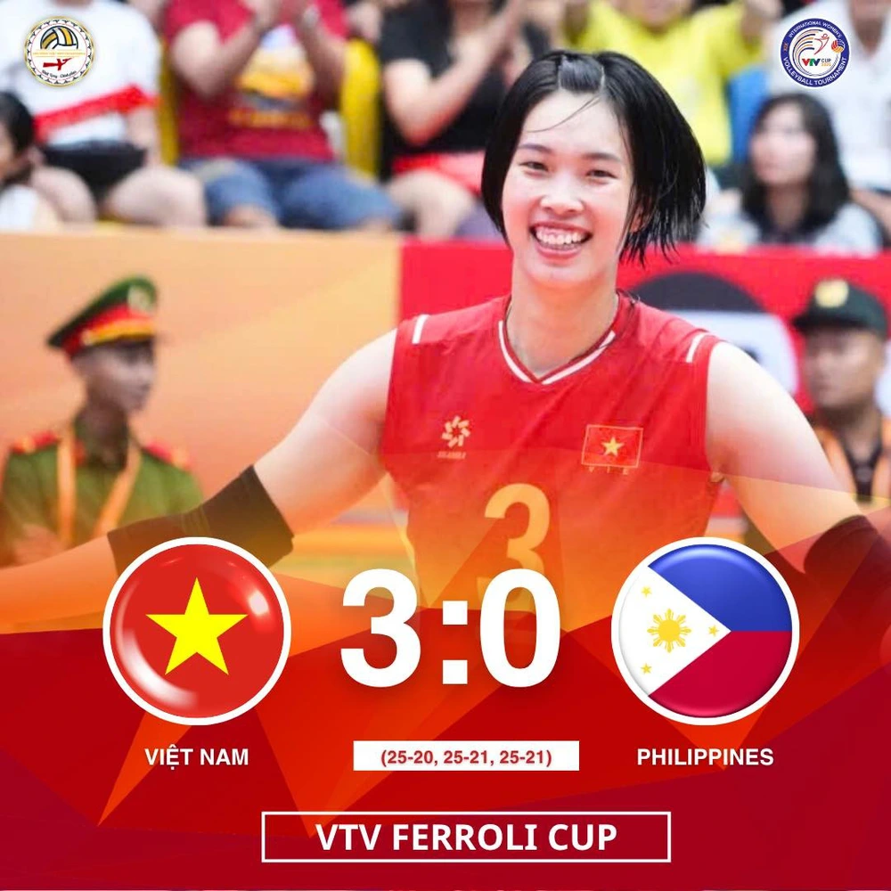 Hạ Philippines 3-0, tuyển bóng chuyền nữ Việt Nam thắng trận thứ 2 liên tiếp tại VTV Cup 2025 - Ảnh 1.