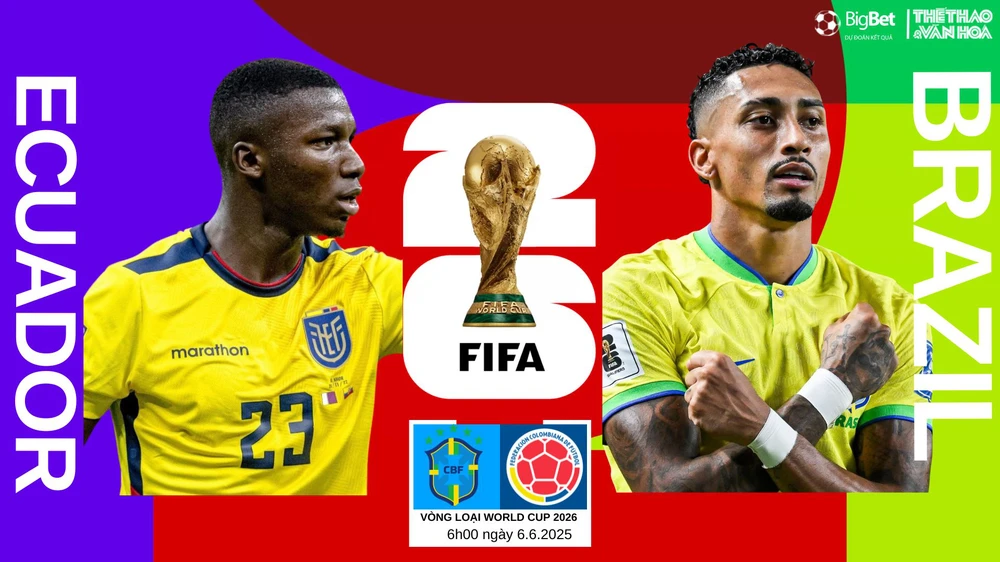 Soi Kèo, soi tỷ lệ Ecuador vs Brazil 6h00 ngày 6/6, Vòng loại World Cup 2026 khu vực Nam Mỹ - Ảnh 1. Soi Kèo, soi tỷ lệ Ecuador vs Brazil 6h00 ngày 6/6, Vòng loại World Cup 2026 khu vực Nam Mỹ - Ảnh 1.