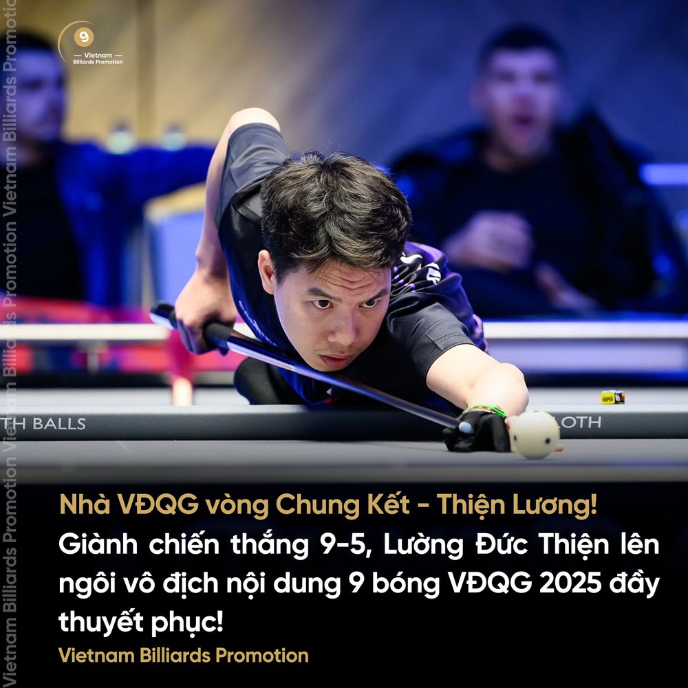 Lường Đức Thiện vô địch nội dung 9 bóng tại giải quốc gia 2025 - Ảnh 1.