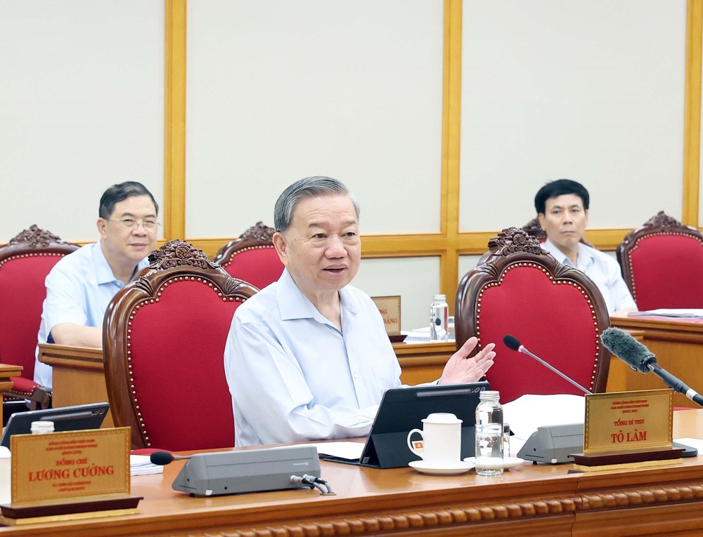 Tổng Bí thư Tô Lâm: Bố trí, sắp xếp cán bộ đúng nguyên tắc, không để phát sinh vấn đề phức tạp nội bộ - Ảnh 1.