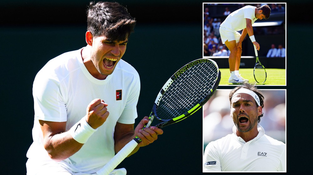 Kết quả Wimbledon 2025 hôm nay: Alcaraz toát mồ hôi trước lão tướng đồng hương Sinner - Ảnh 1.