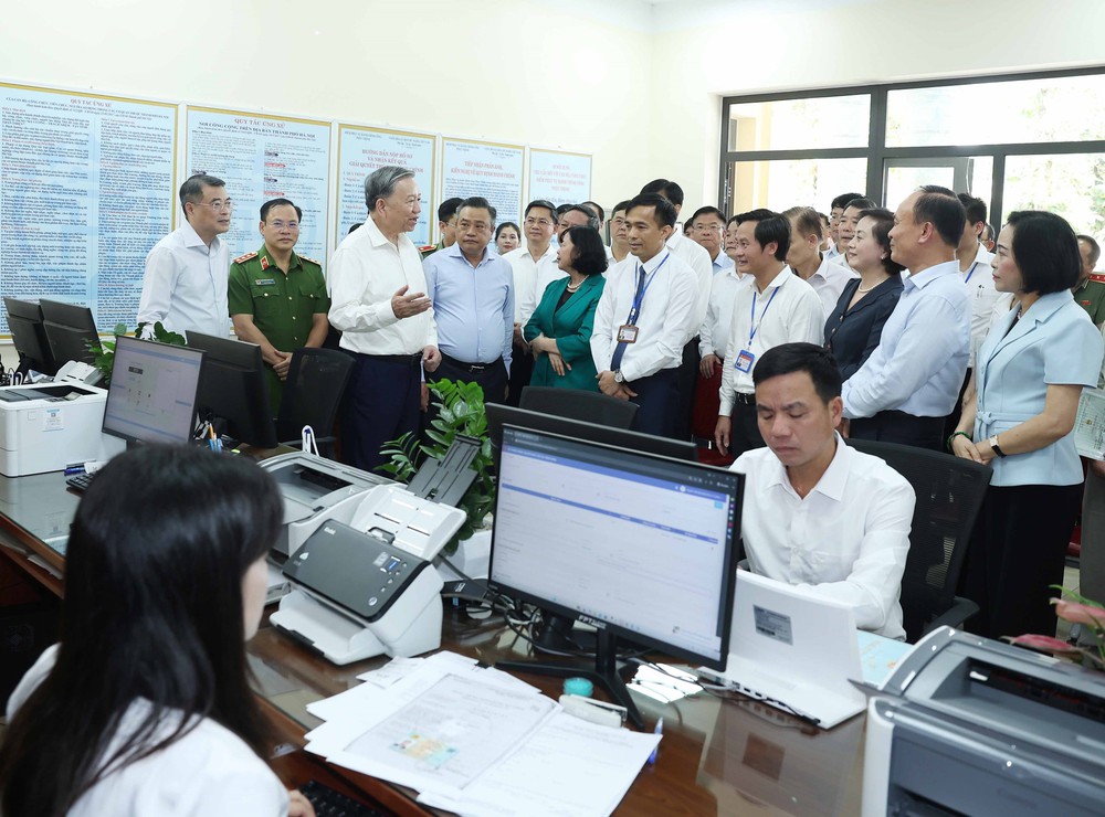 Tổng Bí thư kiểm tra hoạt động của chính quyền địa phương hai cấp tại xã Phúc Thịnh, Hà Nội - Ảnh 5.