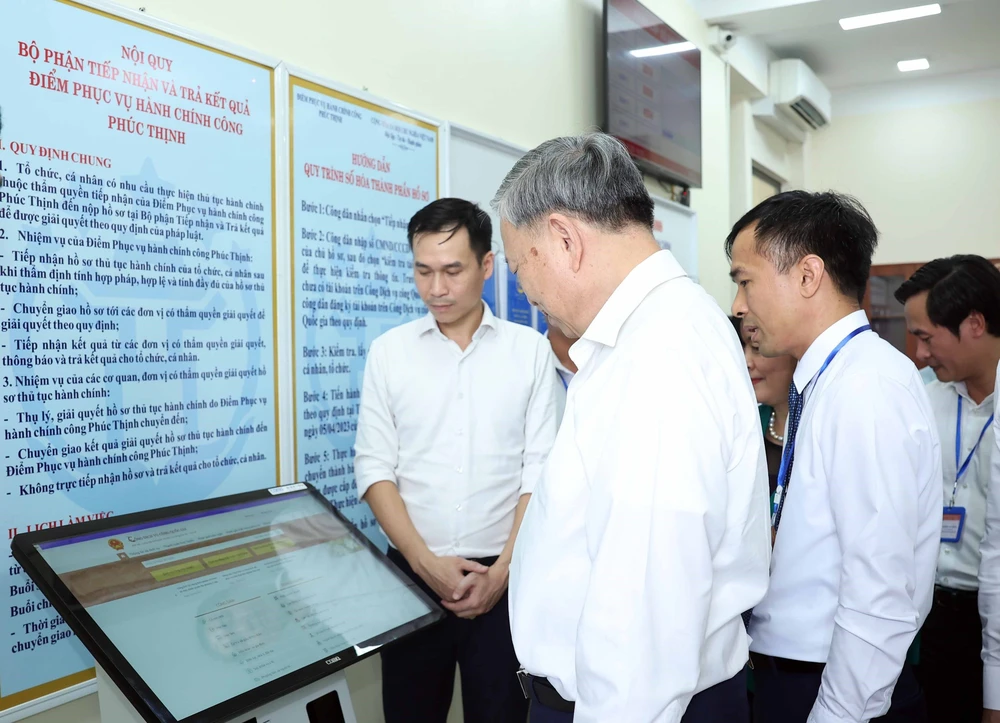 Tổng Bí thư kiểm tra hoạt động của chính quyền địa phương hai cấp tại xã Phúc Thịnh, Hà Nội - Ảnh 3.