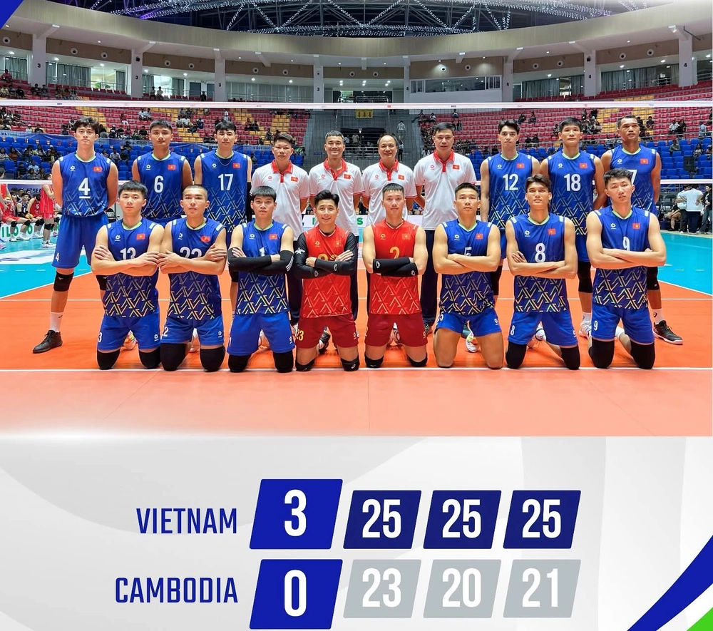 Chủ công Ngọc Thuân rực sáng, tuyển bóng chuyền Việt Nam thắng trận đầu tiên ở SEA V.League 2025 - Ảnh 1.