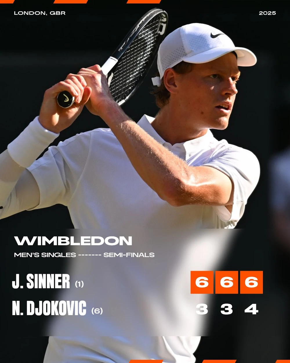 Thua Sinner ở bán kết Wimbledon 2025, Djokovic thừa nhận sự thật - Ảnh 1.
