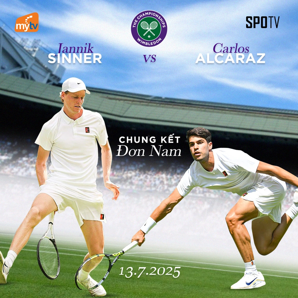 Trực tiếp Sinner vs Alcaraz 22h00 hôm nay, chung kết Wimbledon 2025 - Ảnh 3. Trực tiếp Sinner vs Alcaraz 22h00 hôm nay, chung kết Wimbledon 2025 - Ảnh 3.