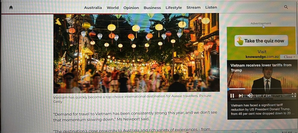 Việt Nam là điểm được ưa thích hàng đầu của người Australia - Ảnh 1. Việt Nam là điểm được ưa thích hàng đầu của người Australia - Ảnh 1.