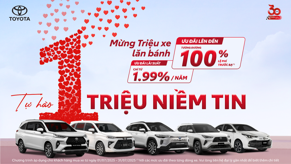 Doanh số tăng trưởng, Toyota tiếp tục duy trì ưu đãi lên đến 100% lệ phí trước bạ - Ảnh 1.