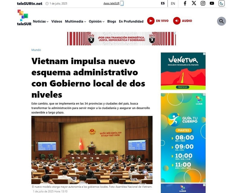 Truyền thông Venezuela đưa tin đậm nét về công cuộc &quot;sắp xếp lại giang sơn&quot; của Việt Nam - Ảnh 2.