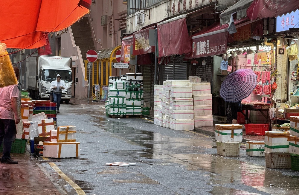 Hong Kong (Trung Quốc) nâng mức cảnh báo bão Wipha lên mức cao nhất - Ảnh 4.