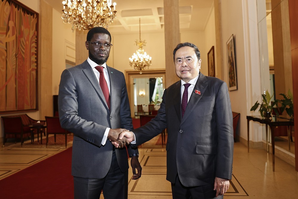Chủ tịch Quốc hội Trần Thanh Mẫn hội kiến Tổng thống Senegal Bassirou Diomaye Faye - Ảnh 1.