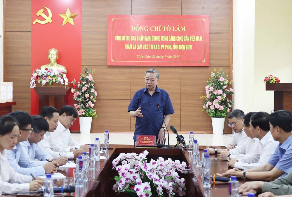 Tổng Bí thư Tô Lâm kiểm tra vận hành hoạt động hệ thống chính trị xã Si Pa Phìn (tỉnh Điện Biên) - Ảnh 1.