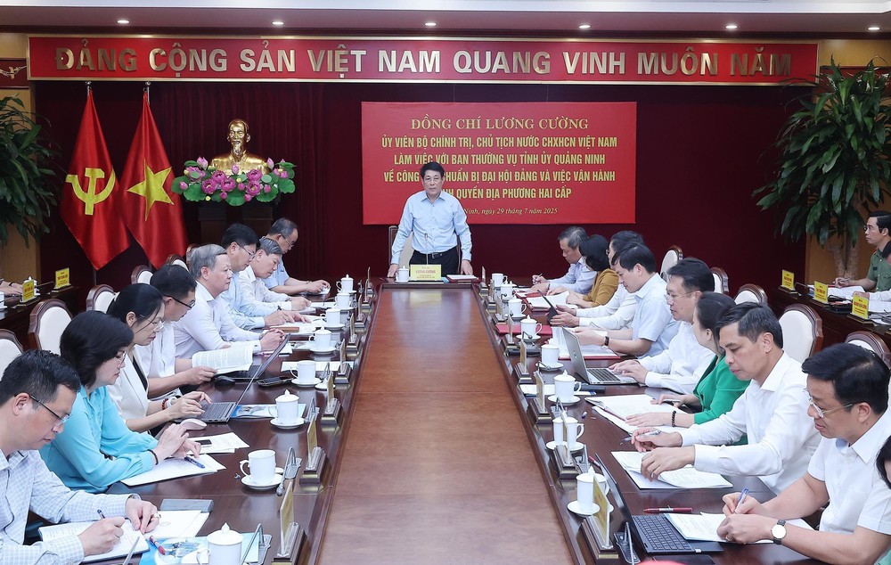 Chủ tịch nước làm việc với Ban Thường vụ Tỉnh ủy Quảng Ninh - Ảnh 1.
