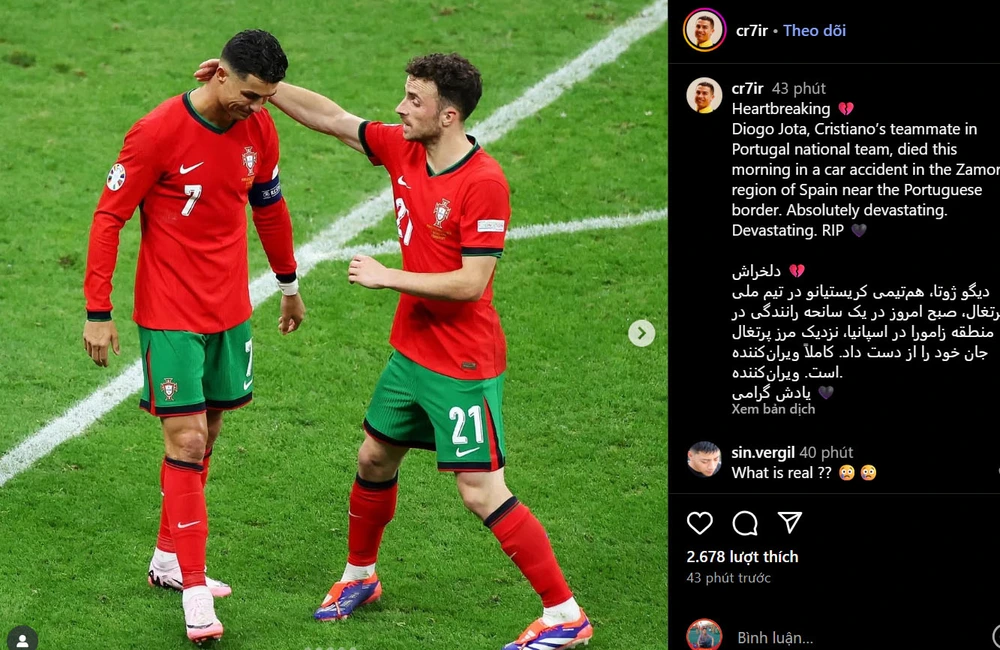 Từ Ronaldo tới Klopp, từ Arne Slot tới Neville, thế giới bóng đá bàng hoàng trước sự ra đi của Diogo Jota - Ảnh 4.