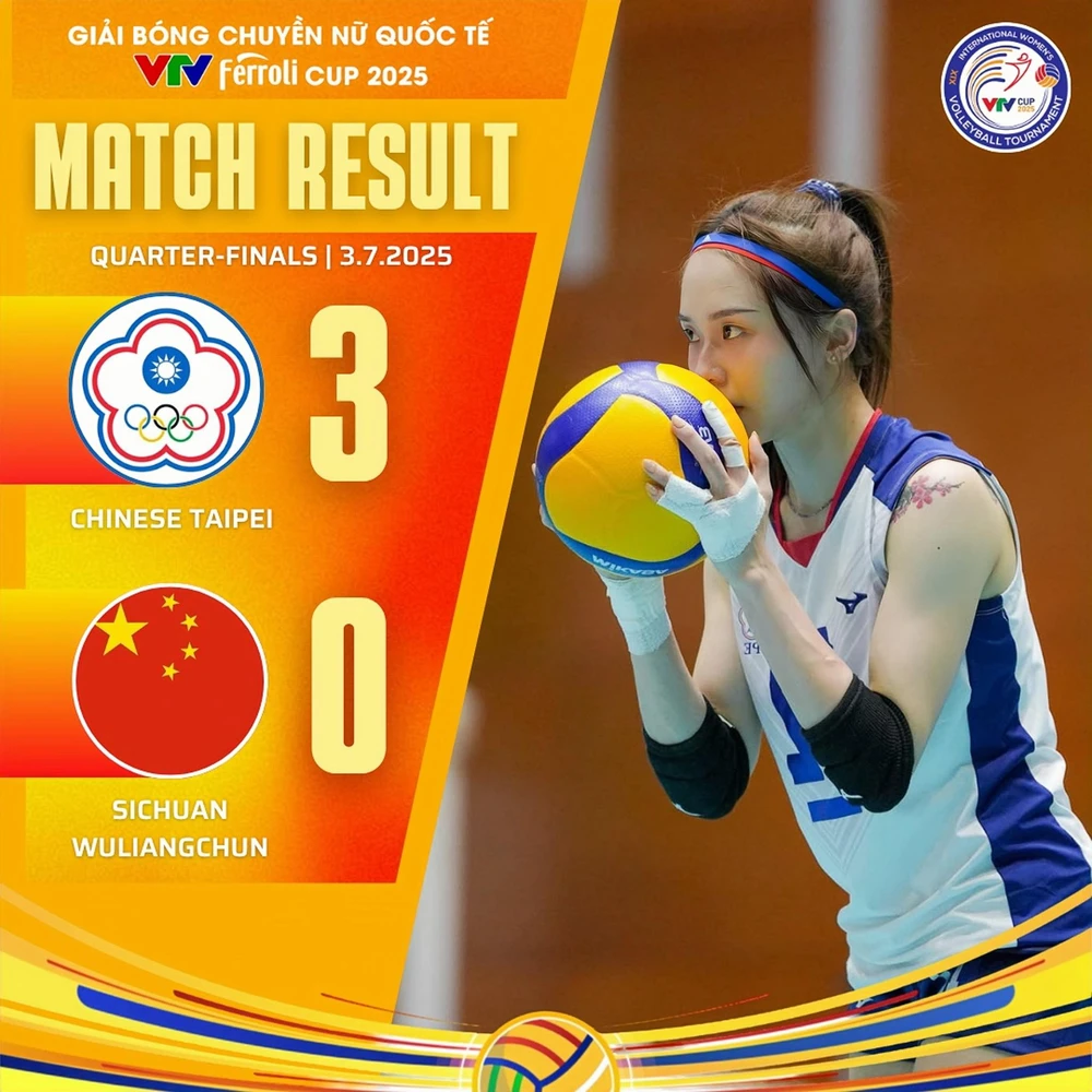 Đài Loan (Trung Quốc) vào bán kết VTV Cup 2025