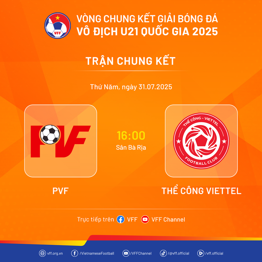 Lịch thi đấu bóng đá hôm nay 31/7: Trực tiếp chung kết U21 quốc gia - Ảnh 1.