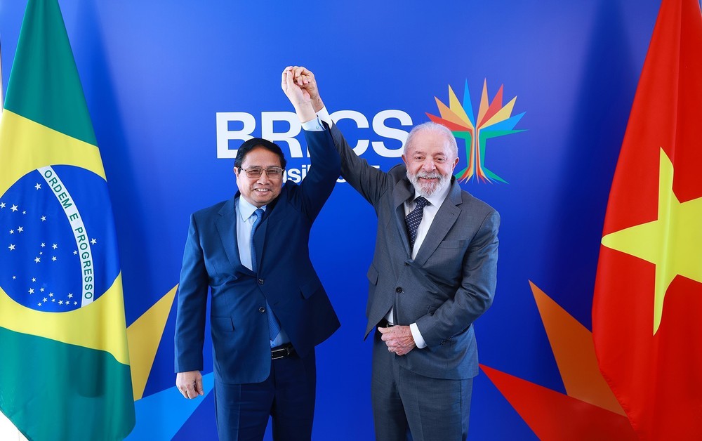 Thủ tướng Phạm Minh Chính hội kiến Tổng thống Brazil Lula da Silva - Ảnh 1.