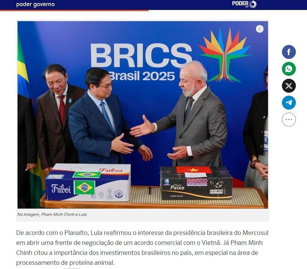 Truyền thông Brazil đưa tin đậm nét hoạt động của Thủ tướng Phạm Minh Chính tại Rio de Janeiro - Ảnh 4.