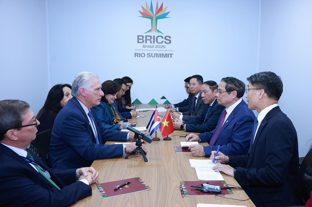 Thủ tướng Phạm Minh Chính hội kiến Chủ tịch Cuba Miguel Diaz Canel - Ảnh 3.