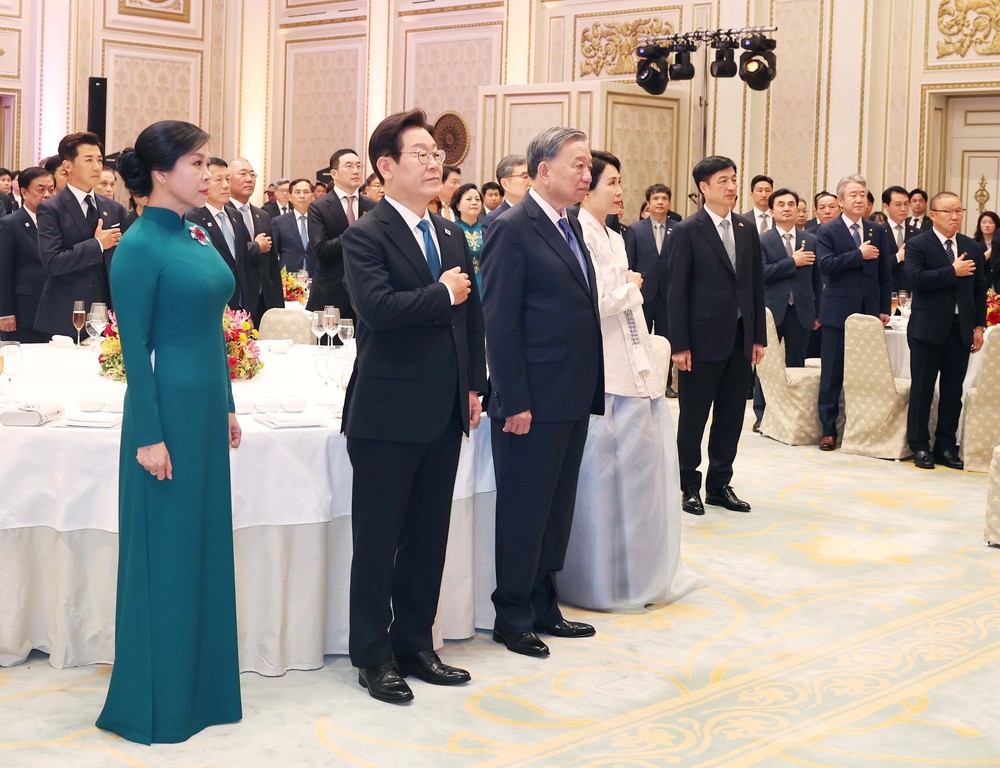 Tổng Bí thư Tô Lâm dự chiêu đãi cấp Nhà nước do Tổng thống Hàn Quốc Lee Jae Myung chủ trì - Ảnh 2.
