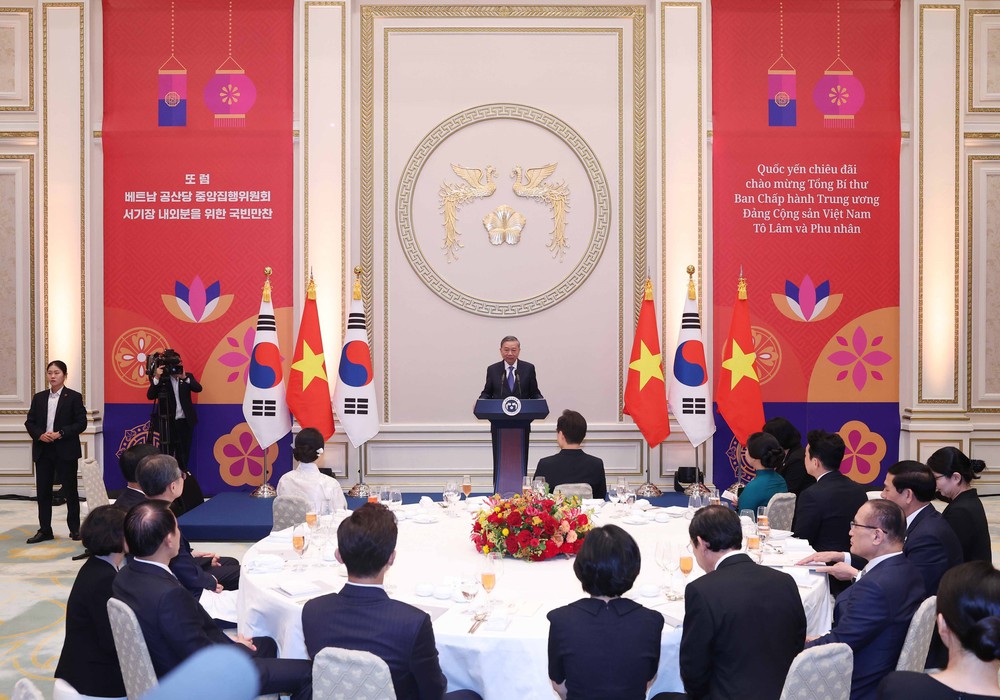 Tổng Bí thư Tô Lâm dự chiêu đãi cấp Nhà nước do Tổng thống Hàn Quốc Lee Jae Myung chủ trì - Ảnh 7.