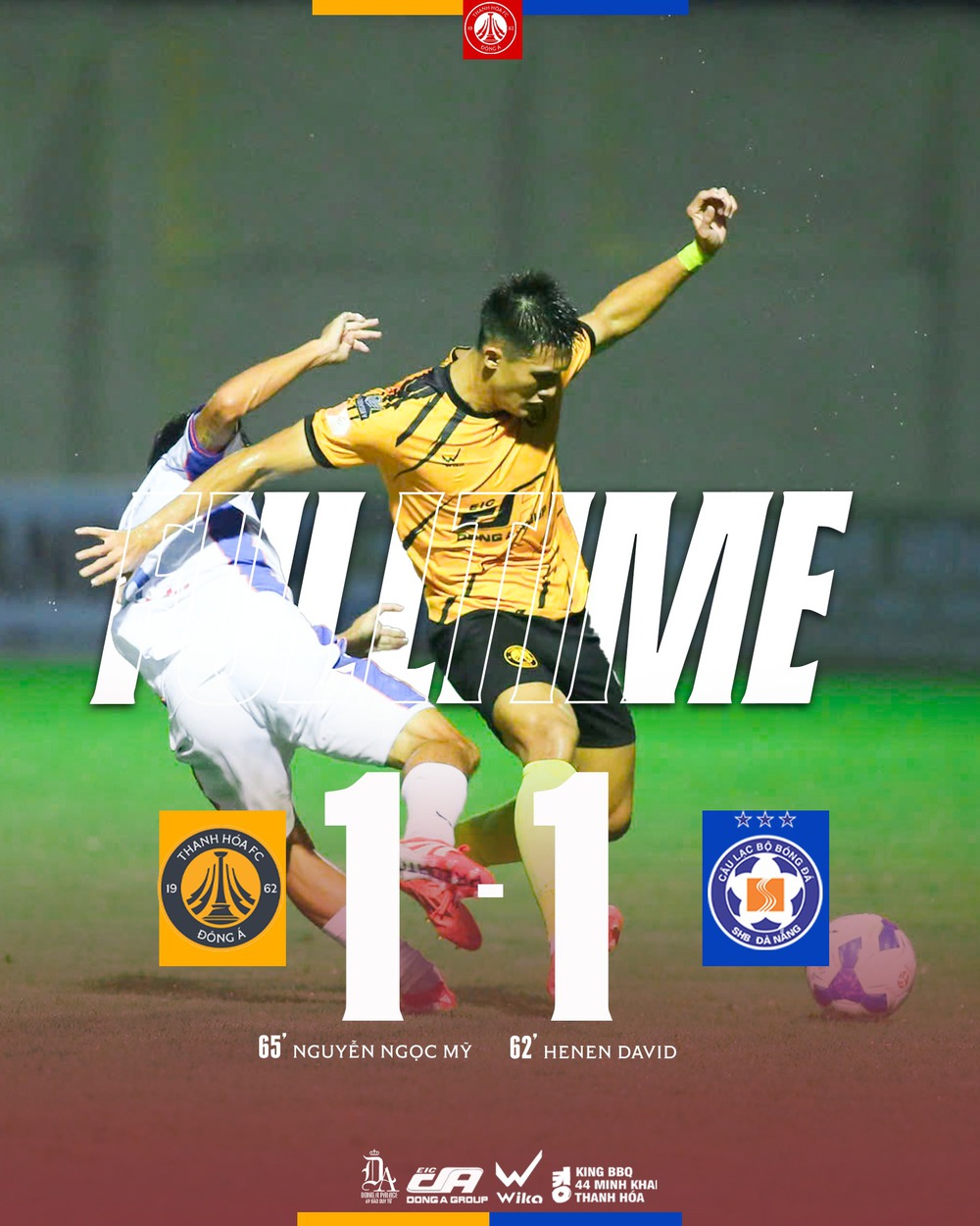 Thanh Hóa hòa đội khách SHB Đà Nẵng 1-1 trên sân nhà